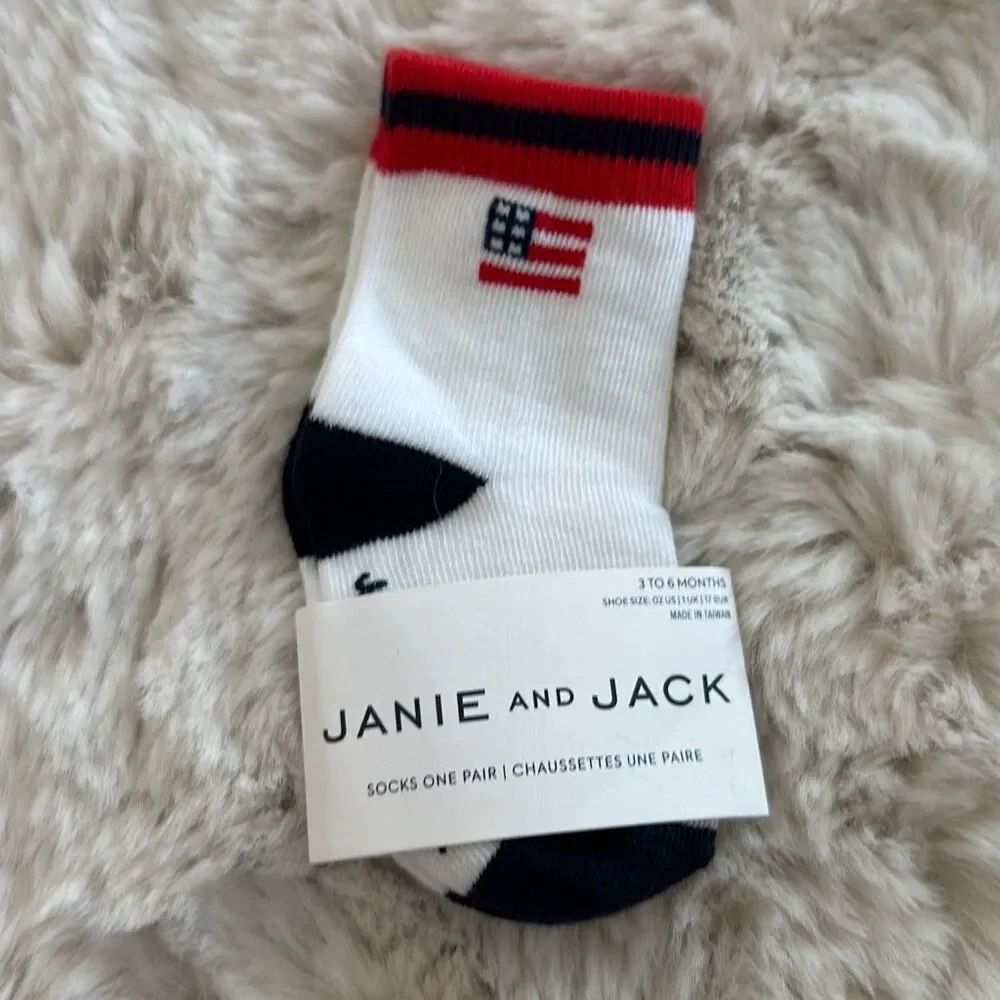 Janie & Jack Baby Boy Set of 2 Socks Size 0-6 Months